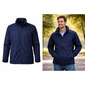 Northern Reflections Mens Navy Blue Thinsulate Fleece Lined Full Zip Jacket M